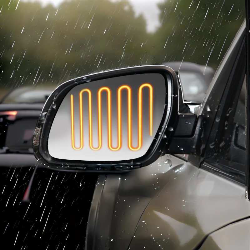 Mirror heating elements